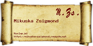 Mikuska Zsigmond névjegykártya